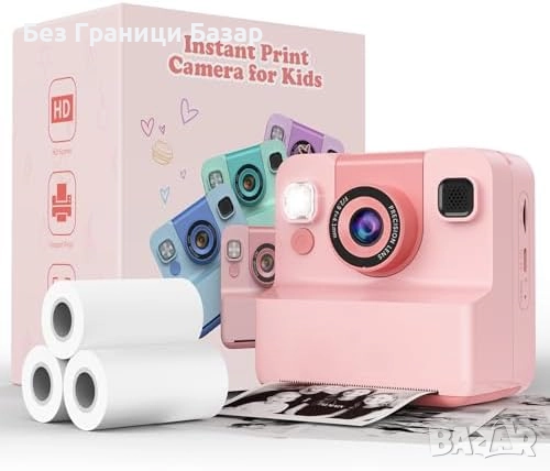 Нова Детска дигитална камера с печат и ефекти – подарък за рожден ден