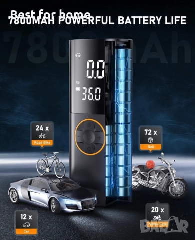 SUAVO Преносима въздушна, електрическа помпа за гуми, снимка 5 - Аксесоари и консумативи - 51568239