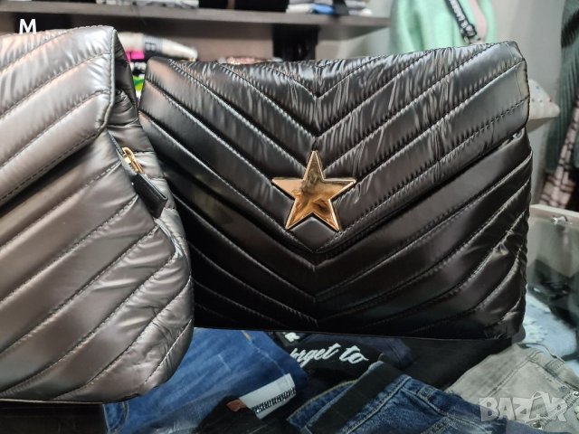Нова колекция чанта ЗВЕЗДА в чер и сив цвят. Матов шушляк. на намаление , снимка 4 - Чанти - 35464976