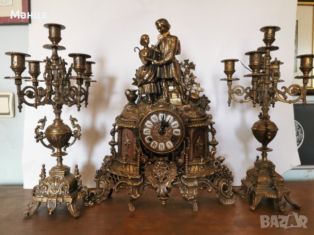 Каминен часовник бронзов 