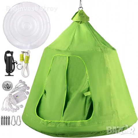 Висяща палатка тента люлка тип хамак с дъгова LED декорация AC2040 за външно и вътрешно ползване