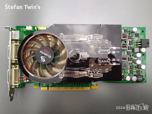 Видео карта Nvidia GeForce Leadtek WinFast PX9600 GT 512MB GDDR3 256bit PCI-E HDMI, DVI, VGA, S-VI , снимка 2 - Видеокарти - 44036349