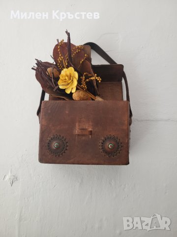 Винтидж дамска чанта Genuine Leather от 60те години 