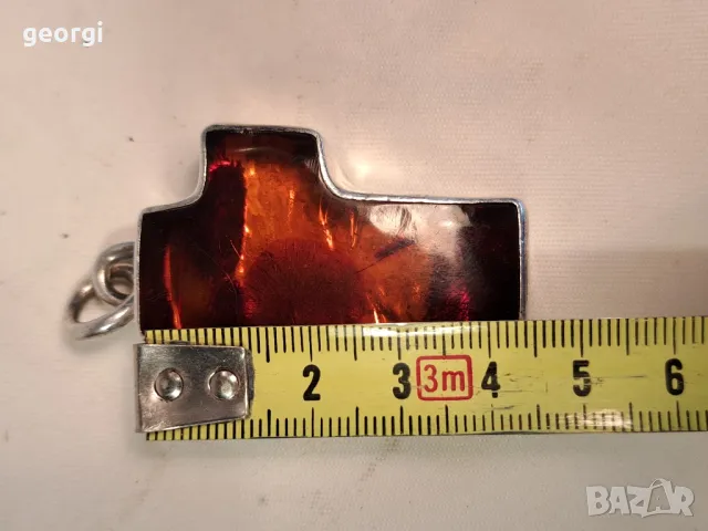 голям сребърен кръст с естествен кехлибар , снимка 9 - Колиета, медальони, синджири - 50215116