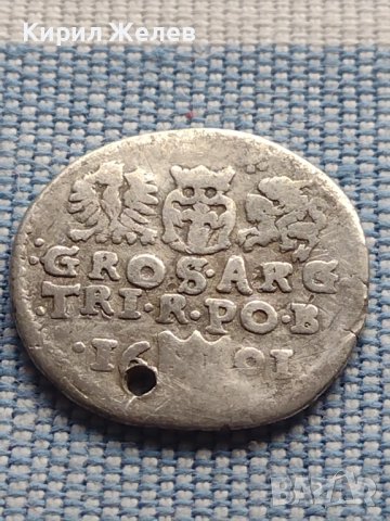 Сребърна монета 3 гроша 1601г. Сигизмунд трети ПОЛША 28467, снимка 7 - Нумизматика и бонистика - 42969040