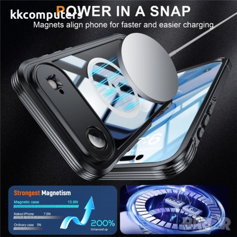 iPhone Air Магнитен Калъф PC + TPU с предпазно стъкло, снимка 5 - Калъфи, кейсове - 52010137