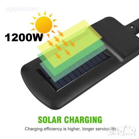 1200W соларна лампа със 96 COB LED диода с 3 режима, дистанционно, сензор за движение и фотоклетка, снимка 2 - Соларни лампи - 36721374