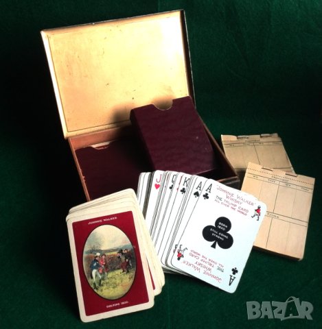Винтидж тесте карти за игра Johnnie Walker Whisky Golfing Slip Case, снимка 3 - Антикварни и старинни предмети - 43254726