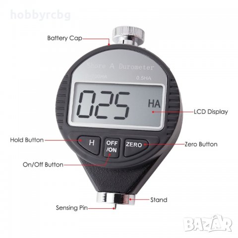 Твърдомер (дурометър) по Шор А с LCD дисплей, снимка 5 - Други инструменти - 21716424