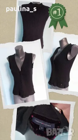 Два (2) броя / Дамски елек "Tommy Hilfiger" и "S'Oliver" / черен марков елек 