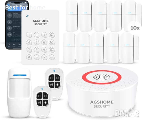 AGSHOME Домашна алармена система 15 части Wifi 