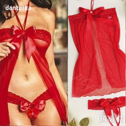 B1066 Стилно еротично наметало в комплект с прашки, еротично бельо, секси сет, снимка 2 - Бельо - 38989118