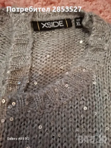 XSIDE Сребриста Блуза , снимка 9 - Блузи с дълъг ръкав и пуловери - 49921570