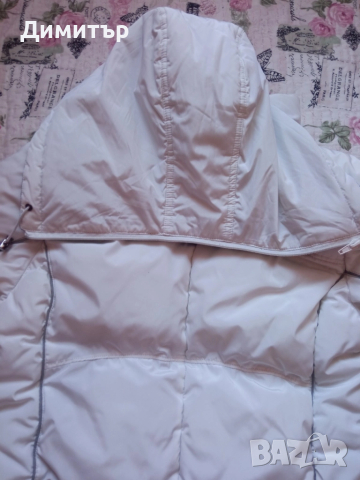 Бяло дамско зимно яке М-Л размер, снимка 8 - Якета - 52007329