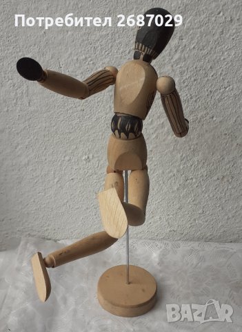 Дървен манекен 33 см фигура човек, снимка 2 - Статуетки - 36618689