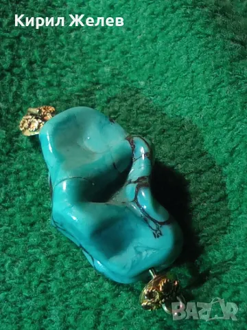 СТАРИНЕН ФИЛИГРАННО УКРАСЕН ПОСРЕБРЕН НАКИТ ВИСУЛКА с НАТУРАЛЕН ТЮРКОАЗ 20156, снимка 9 - Антикварни и старинни предмети - 35596739