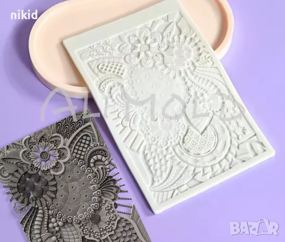 Цветя листа Класика Дантела силиконов молд форма декор украса торта пано релеф, снимка 3 - Форми - 50312394