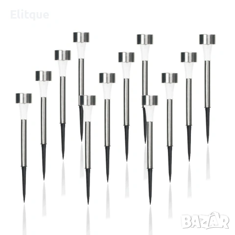 Комплект от 6 броя соларни градински LED лампи за алеи и зони, снимка 3 - Външни лампи - 53432625