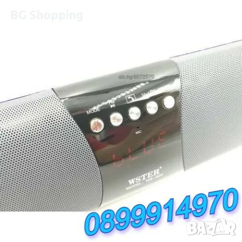 Мощен преносим, безжичен,Bluetooth високоговорител,MP3 чрез MicroSD и флаш диск, FM радио, снимка 6 - Тонколони - 49983320