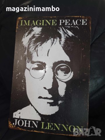 John Lenon Imagine Peace-метална табела (плакет), снимка 2 - Китари - 43938686