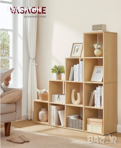 Библиотека  VASAGLE с 10 отделения, снимка 2 - Секции и витрини - 52943484