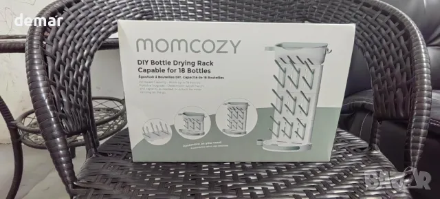 momcozy Стойка за сушене на бебешки шишета, максимум 18 шишета, разглобяема, снимка 8 - Прибори, съдове, шишета и биберони - 50266559
