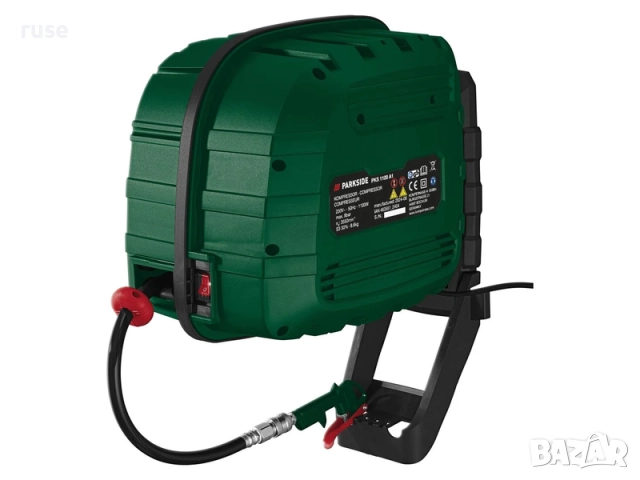 НОВИ! Компресор Parkside 1100 W с автоматична макара с маркуч 10м 8bar
