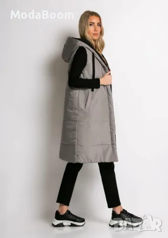 Двулицеви сиви дамски елеци , снимка 2 - Елеци - 48935619