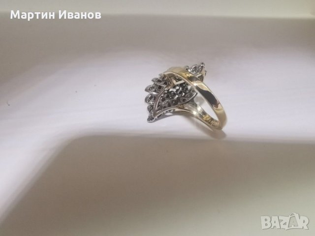 Златен пръстен с диаманти , снимка 12 - Пръстени - 28955934