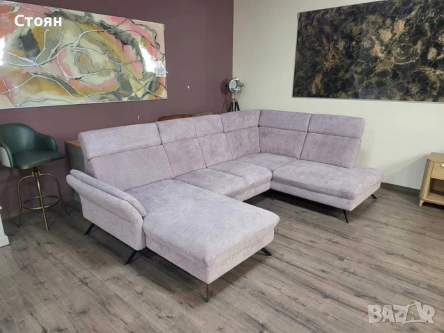ПРОМОЦИЯ!!! П- образен ъглов диван от плат MM-ZE1162 - цвят люляк, снимка 2 - Дивани и мека мебел - 52826554