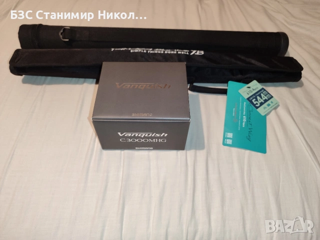 Въдица Yamaga Blanks BlueCurrent Wizy 610/4 pcs+макара Shimano 23 Vanquish C3000MHG+резервна шпула.