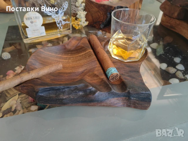 Пепелник за пури с място за чаша, снимка 3 - Декорация за дома - 51178368