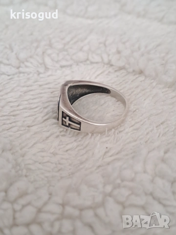 Сребърен мъжки пръстен S925 TEMPUS FUGIT MEMENTO MORI , снимка 4 - Пръстени - 53032683