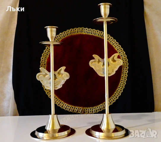 Бронзов свещник с барокова декорация,висок. , снимка 12 - Антикварни и старинни предмети - 51711033