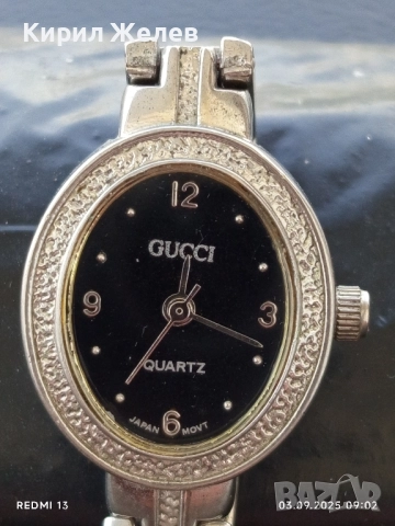 Фешън модел дамски часовник GUCCI QUARTZ JAPAN MOVT нежен фин 48526, снимка 2 - Дамски - 51587561