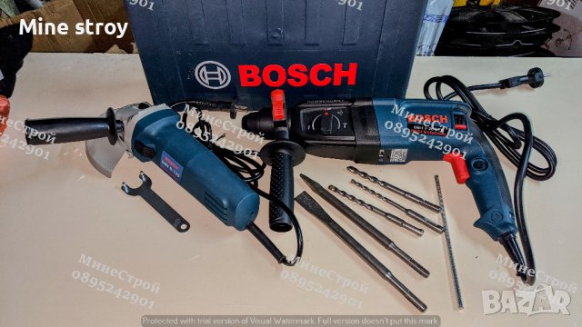 BOSCH Перфоратор 1100W / Къртач + Ъглошлайф 1100W / Флекс БОШ, снимка 2 - Други инструменти - 39785537