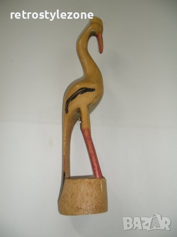 № 6705 стара дървена фигура   - размери - височина 48,5 см , диаметър основа  10 см 