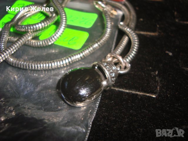 ПОСРЕБРЕН ВИНТИДЖ АРТ ЛАНЕЦ с МЕДАЛЬОН АНГЛИЯ с КРАСИВ ГОЛЯМ ФАСЕТИРАН ПЛАНИНСКИ КРИСТАЛ 22276, снимка 8 - Колиета, медальони, синджири - 33005193