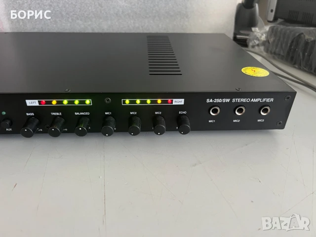 Mixing усилвател MONACOR SA-250/SW (за студио, репетиционна и др), снимка 4 - Ресийвъри, усилватели, смесителни пултове - 50738332