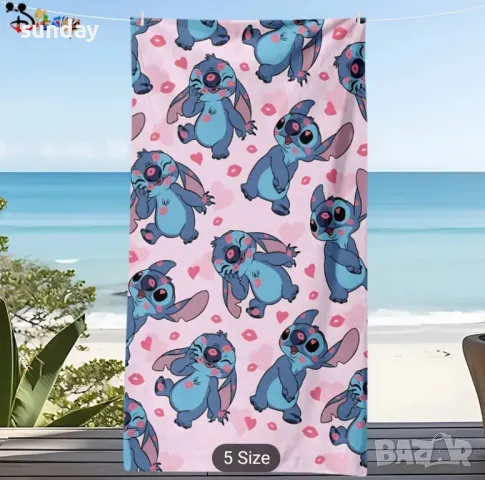 Плажна кърпа Стич, снимка 7 - Хавлиени кърпи - 49784596