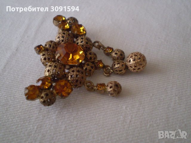Рядка  старинна Дамска брошка Чехословакия, снимка 10 - Антикварни и старинни предмети - 36737469