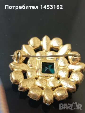 Старинна чешка брошка с кристали , снимка 3 - Други - 51638563