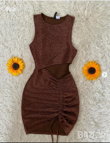 НАМАЛЕНА! H&M дамска рокля с връзки , снимка 2 - Рокли - 47652659