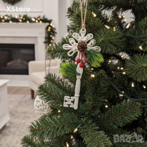 Коледни играчки за елха „Winter White Elegance“ – луксозни висящи декорации , снимка 9 - Декорация за дома - 52057834