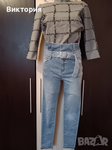 блуза +дънки висока талия, снимка 3 - Блузи с дълъг ръкав и пуловери - 52901911