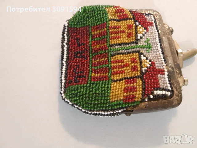  Много рядко Антично османско портмоне ,със куршум -  затворнически мъниста Стъклени пясъчни мъниста, снимка 11 - Други ценни предмети - 53018963