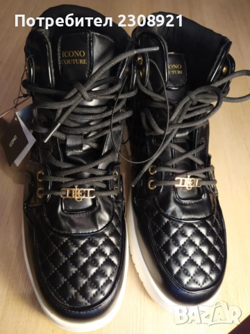 Нови черни ефектни спортни обувки за есенно-зимен сезон неупотребявани черни, снимка 4 - Спортни обувки - 51968354