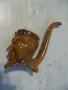 № 7932 стара руска декоративна керамична фигура - дявол    - сувенир с форма на лула   - релефна  - , снимка 1