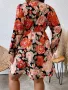 Красив Многоцветен Модел Туника / Рокля с Оранжево Огнени Цветчета, снимка 3