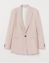 Ново дамско сако H&M Розово бяло райе удължено S 36 размер, снимка 1 - Сака - 43437010